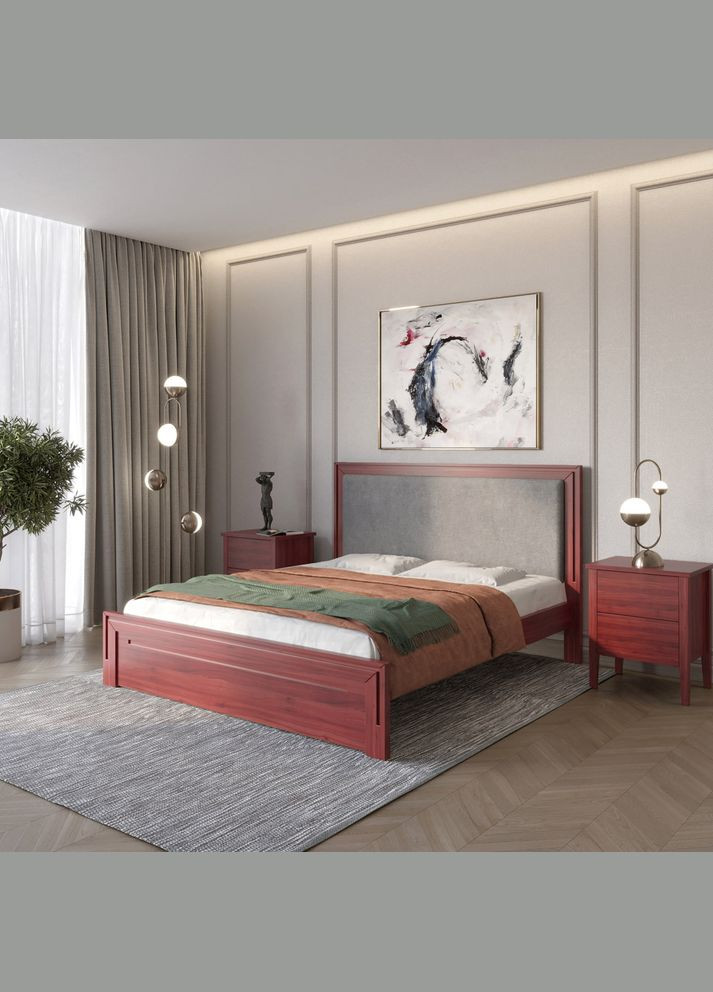 Двоспальне дерев'яне ліжко Торонто Т4 /Аляска 93 (сірий) 180х190 см (MBG-9288) Mebigrand (368280963)