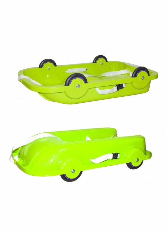 Санки дитячі універсальні 2 в 1 06550/1/3/4 на колесах Салатові Doloni (307838683)