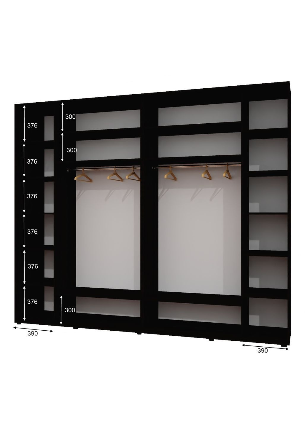 Шкаф-купе трехдверный 300*60*220 Венге магия 2 ДСП/Зеркало с пескоструйным рисунком Люкс-149 Алекса (360443982)