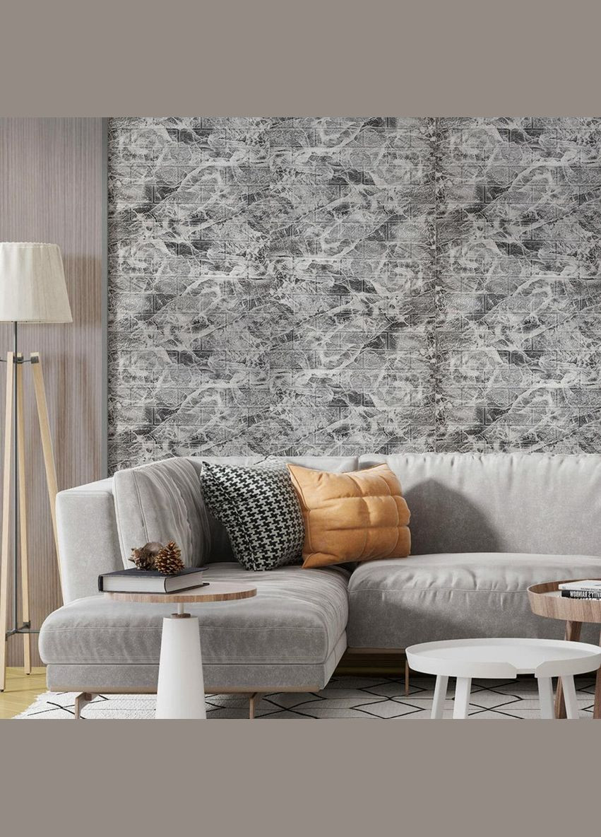 R061-2-20 Панель стінова у рулоні 3D 700х19600х2мм Мармур Чорний (D) SW-00002279 Sticker Wall (329896032)