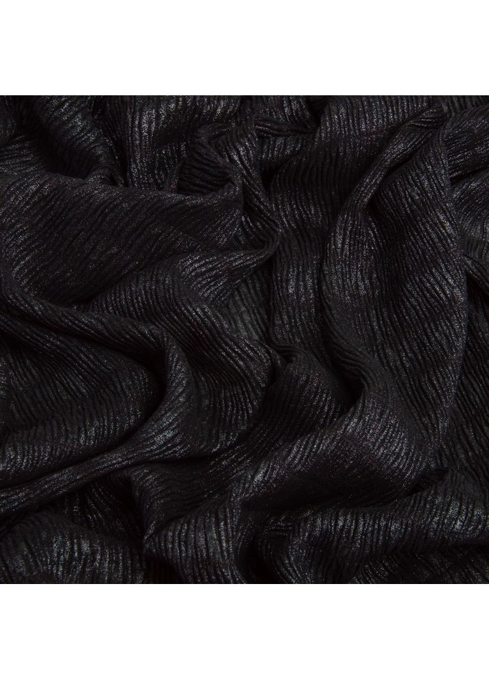 Ткань шифон жатка 95 г/м2 145 см легкая, воздушная ткань для платьев, блуз и аксессуаров черная IDEIA (357226926)