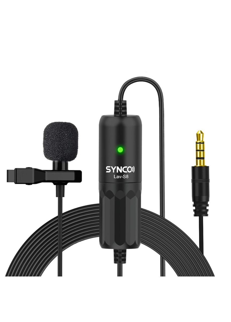 Петличний мікрофон для камер, телефонів SYNCO Lav-S8 Lavalier Microphone SY-S8-BK black No Brand (300577749)