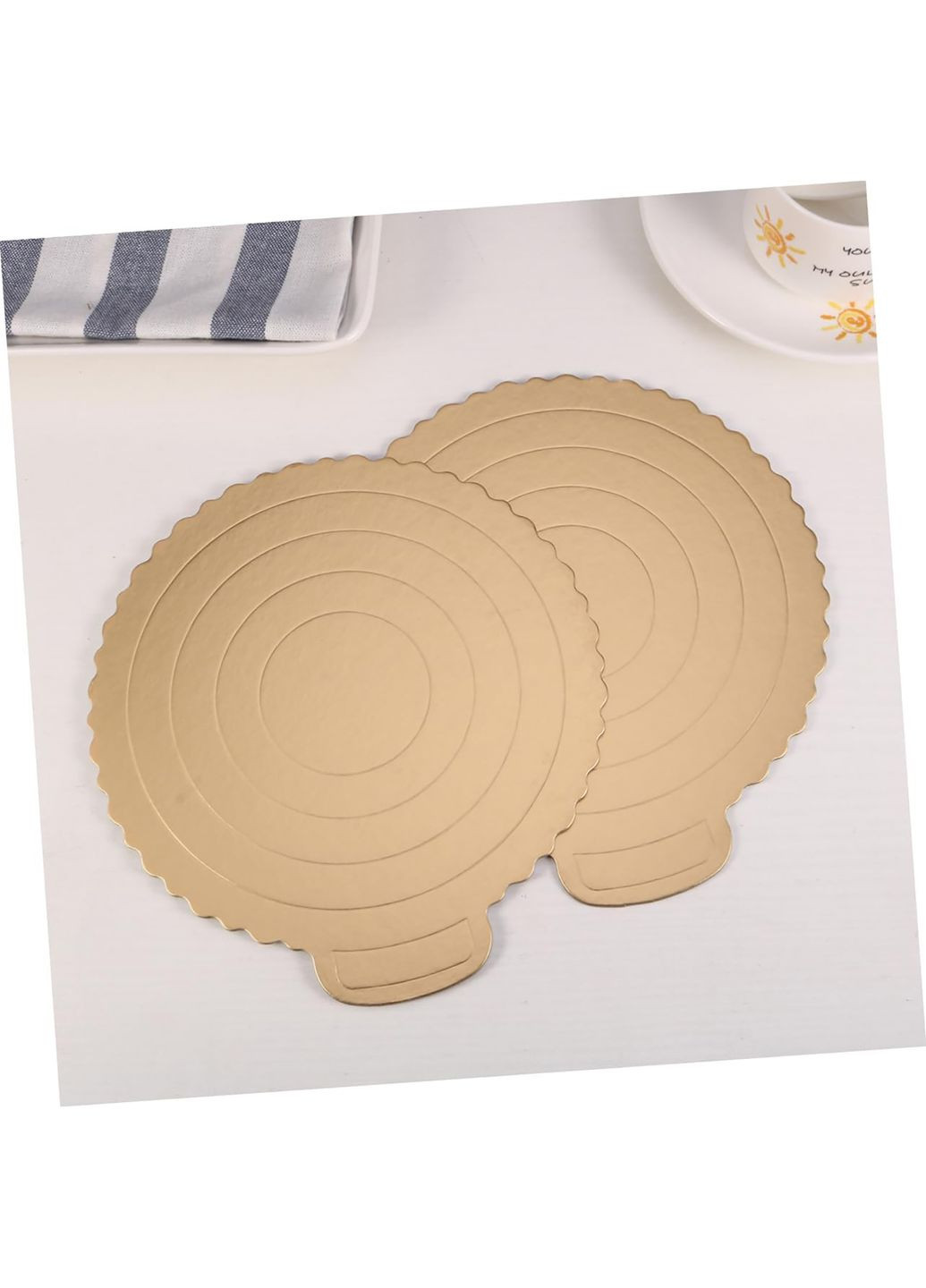 Подложка картонная для торта подставка кондитерская под торт D 24.5 см золотая Kitchen Master (285896778)