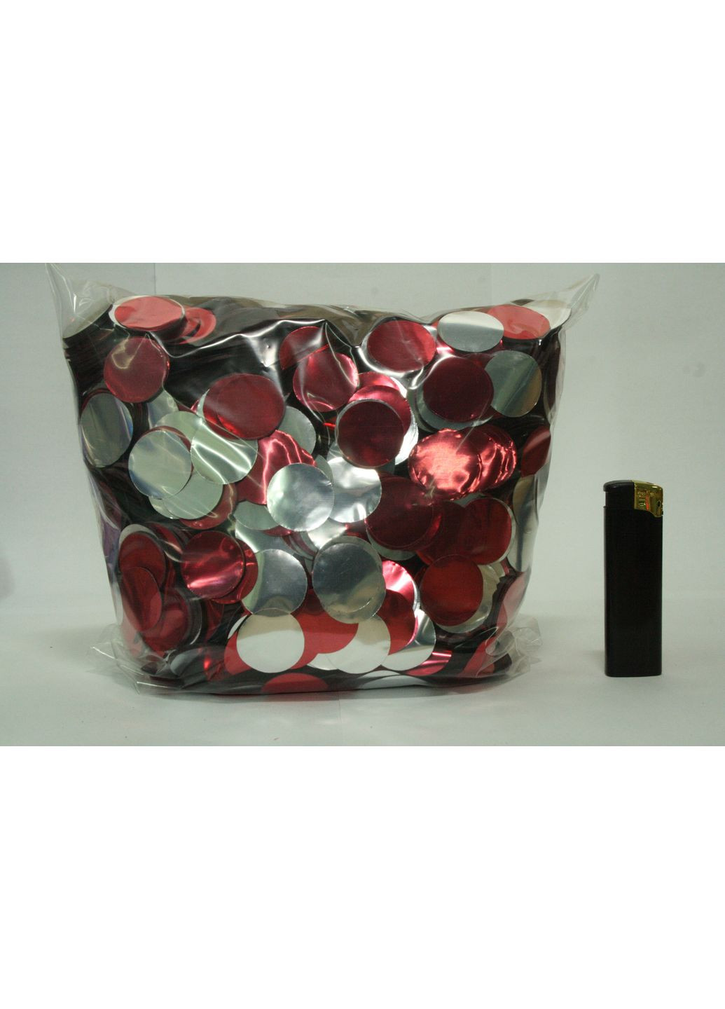 Кружочки серебристо-красные фольгированные No Brand (368969877)