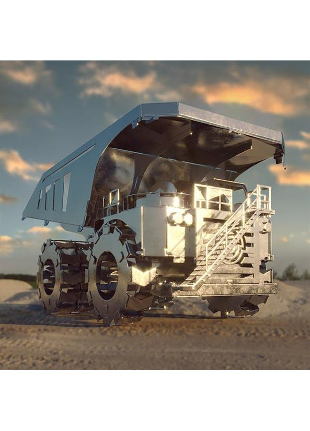 Колекційна модель-конструктор Quarry Transporter Кар'єрний самоскид механічний (MT014) Metal Time (331298709)