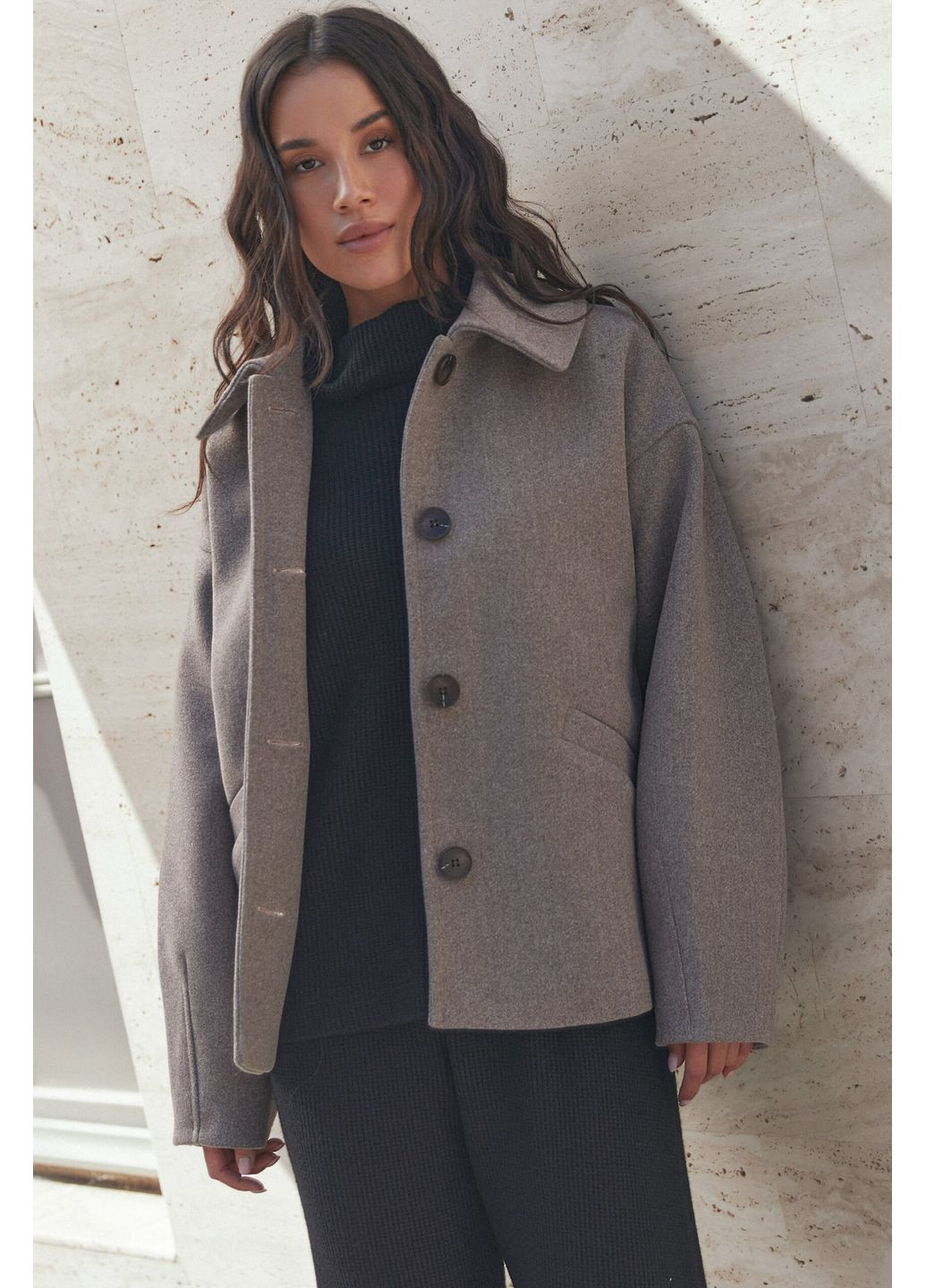 Коричневое демисезонное Укороченное пальто 2308.6464 Seventeen