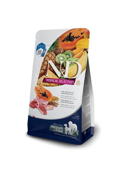 Сухий низькозерновий корм N&D TROPICAL SELECTION для середніх та великих собак з ягням, 10 кг (*) Farmina (304772601)