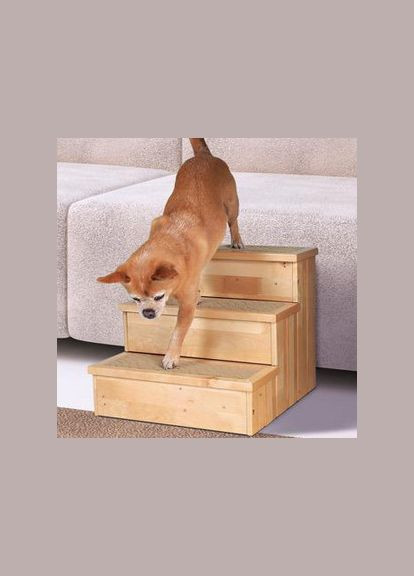 Лестница для собак из дерева Мутаре ваниль (ТУС-000302) No Brand (328605510)