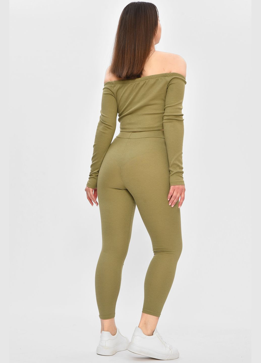 Костюм женский трикотажный цвета хаки Let's Shop (336336165)