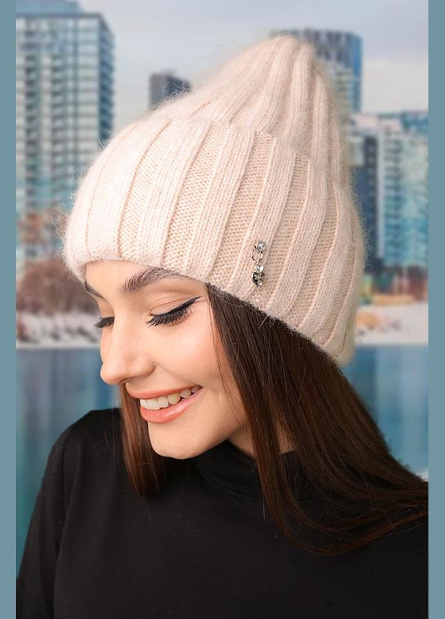 Женская шапка колпак из пряжи с шерстью кролика "Илона" Braxton (322674375)