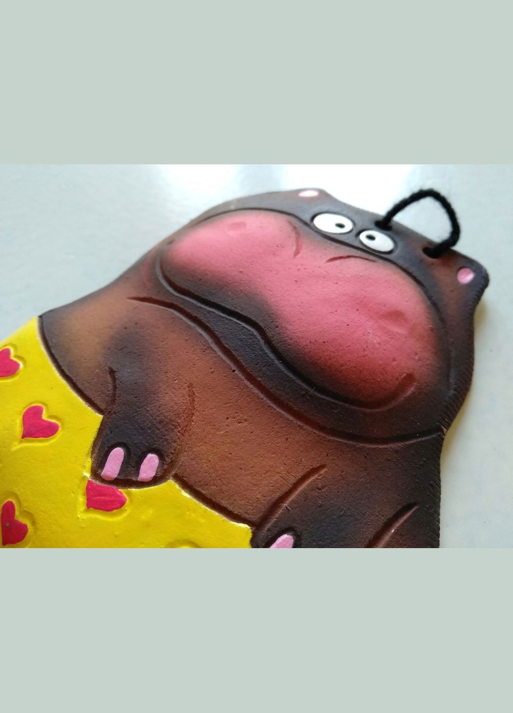 Керамічне настінне панно "Модний Бегемот" (коричневий) Коти&Ангели (301533180)