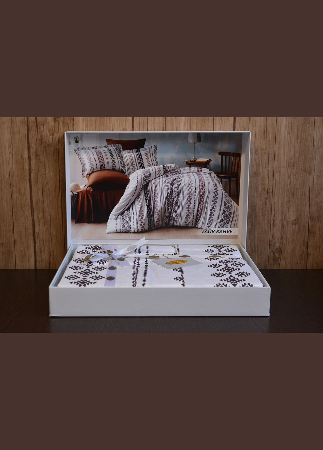 Постельное белье Marla Ranforce 200 х 220 см Zeur Kahve Kayra (318382592)