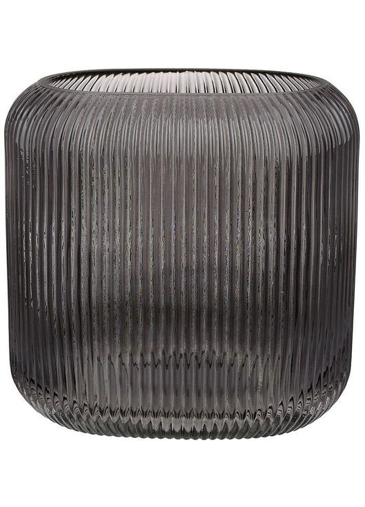 Ваза скляна "Elisa" прямокутна 20х12х20см, димчасте скло Bona (339777057)