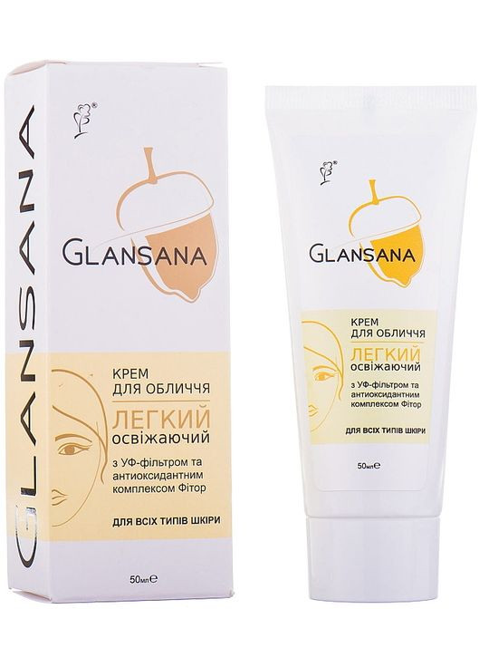 Легкий освіжальний крем для обличчя з УФ-фільтром для всіх типів шкіри Glansana 50ml (1140657-176348) Фіторія (368607308)