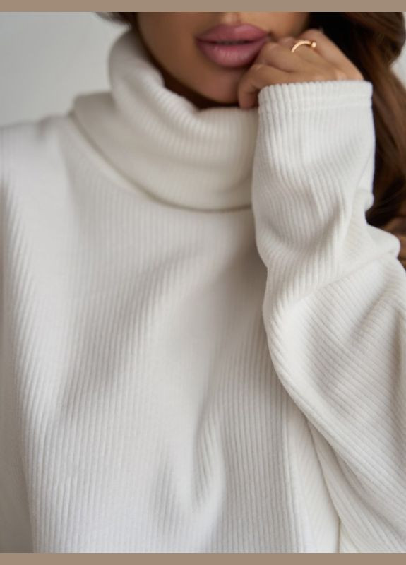 Белый зимний свитер 13621 белый ISSA PLUS