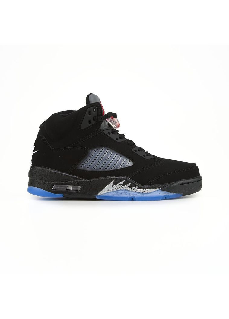 Черные демисезонные кроссовки мужские nike air jordan 5 black blue найк аир джордан No Brand