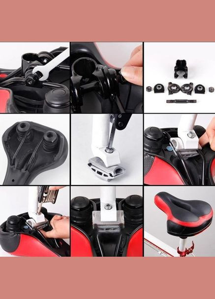 Сідло велосипедне широке з отвором, чорно-червоне А-19 Avanti (302970745)