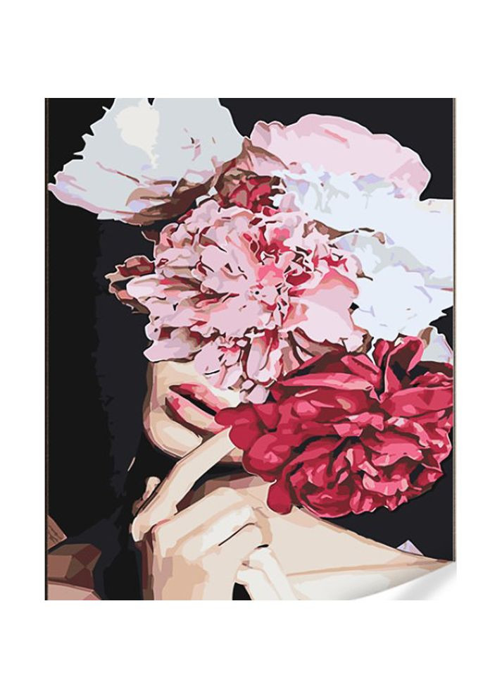 Картина за номерами Думки-півонії на кольоровому фоні розміром 40х50 (GS1592) Strateg (362487260)