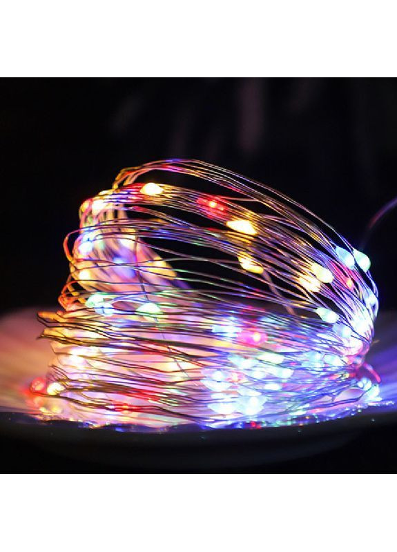 Гирлянда Роса 10 м на медном проводе USB, Пульт, 100 LED, мульти (разноцветная) No Brand (367584199)