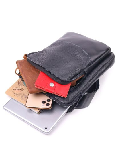 Сумка Из комбинированной натуральной кожи Черная (18720) Shvigel З комбінованої натуральної шкіри Чорна (358066412)