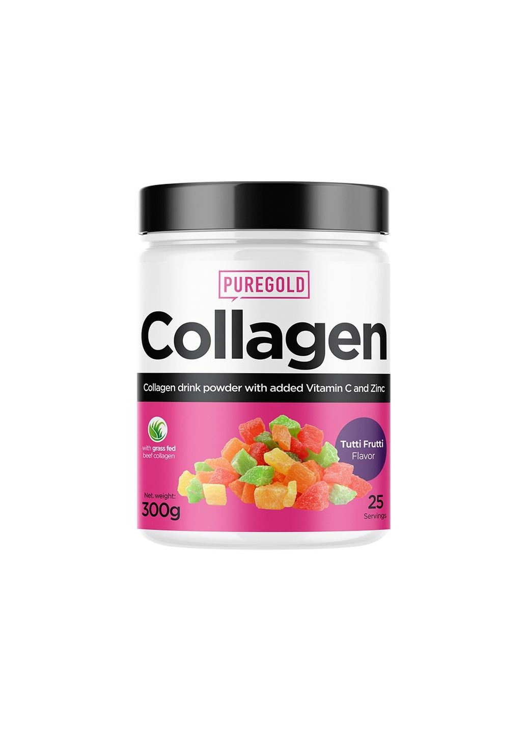 Препарат для суглобів та зв'язок Collagen, 300 грам Тутті-фрутті Pure Gold Protein (293419390)