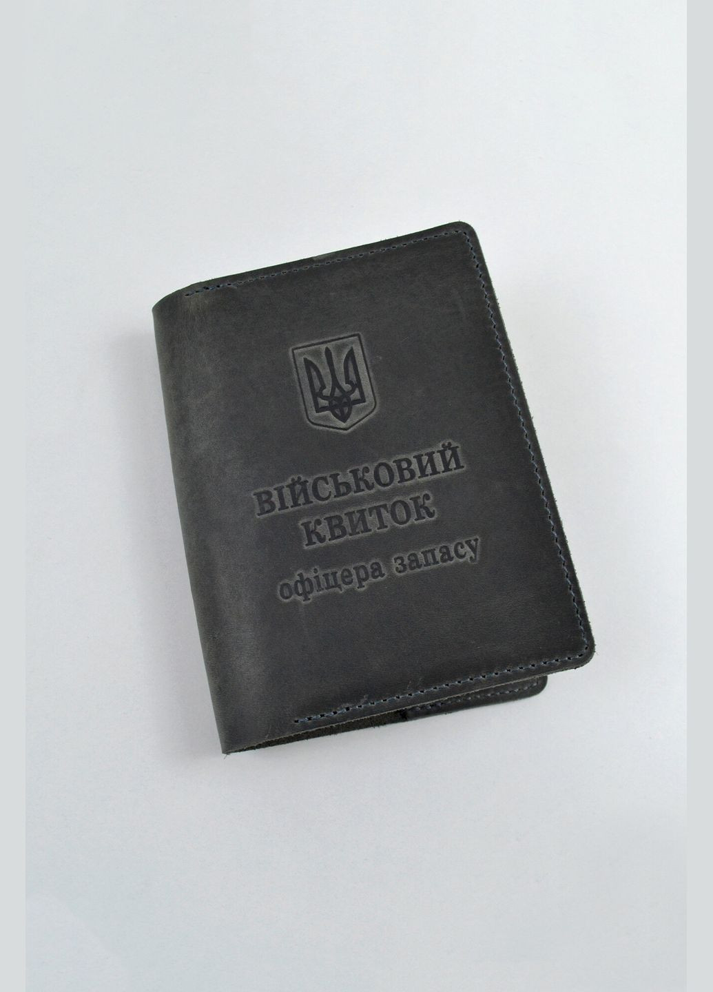 Обкладинка для документів шкіра Крейзі "Військовий квиток офіцера запасу" сірого кольору VOLMAS (314903471)