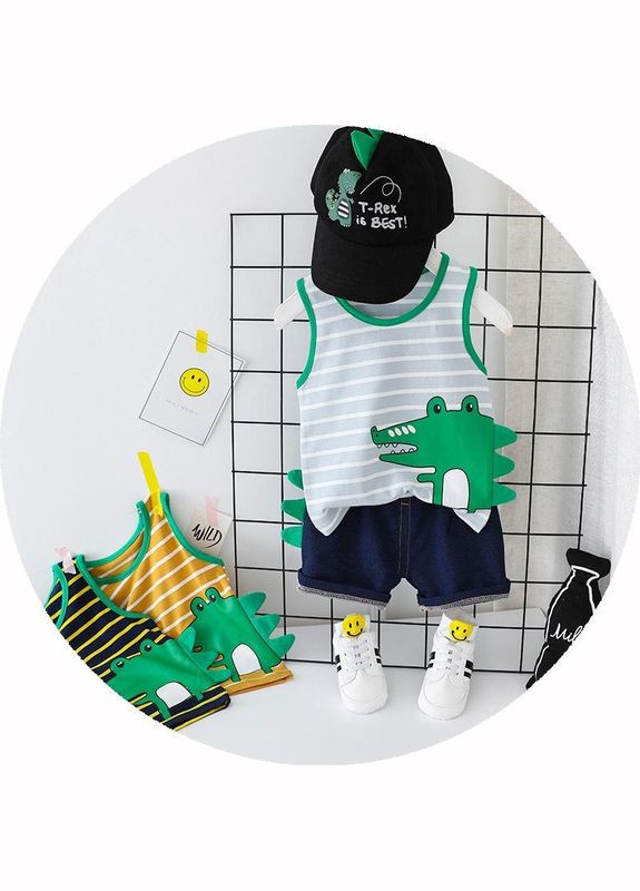 Комбинированный летний комплект (майка, шорты) с шортами No Brand