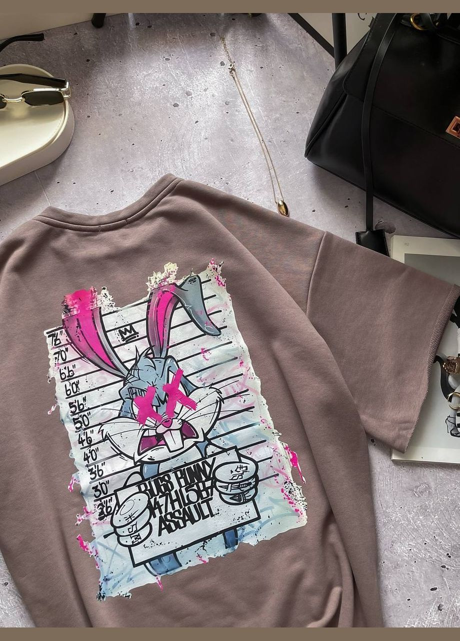 Женская футболка оверсайз с принтом на спине. MonCher - (346474814)