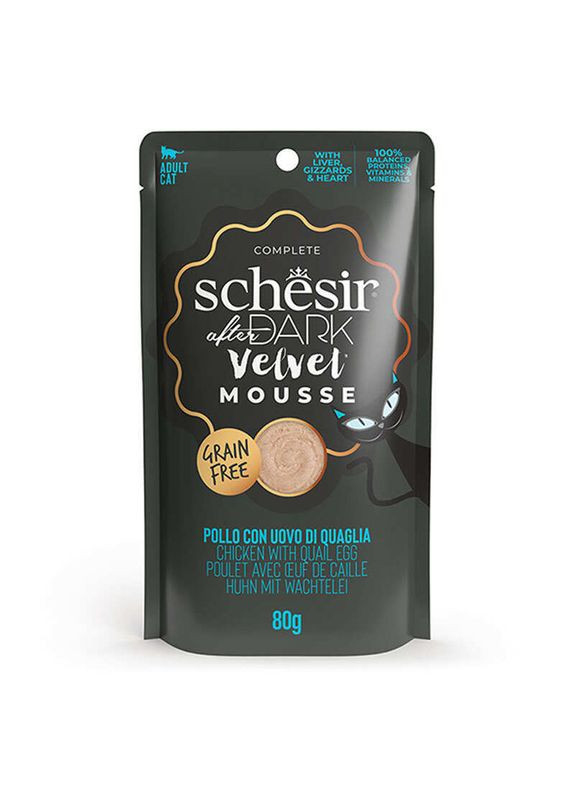After Dark Chicken With Quail Egg - Консервированный корм курица с перепелиным яйцом для взрослых кошек - 80 г Schesir (365688917)