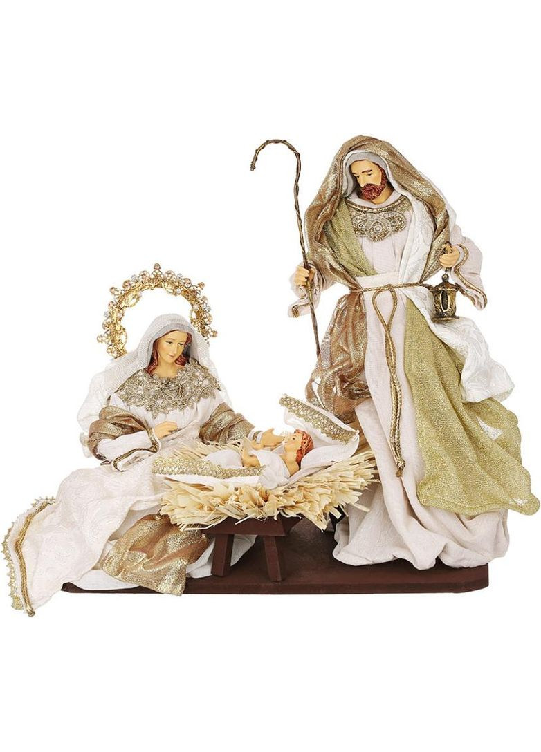 Рождественская декоративная композиция Вертеп 38см 3 фигуры на подставке для праздника новогоднее украшение BonaDi (368978237)