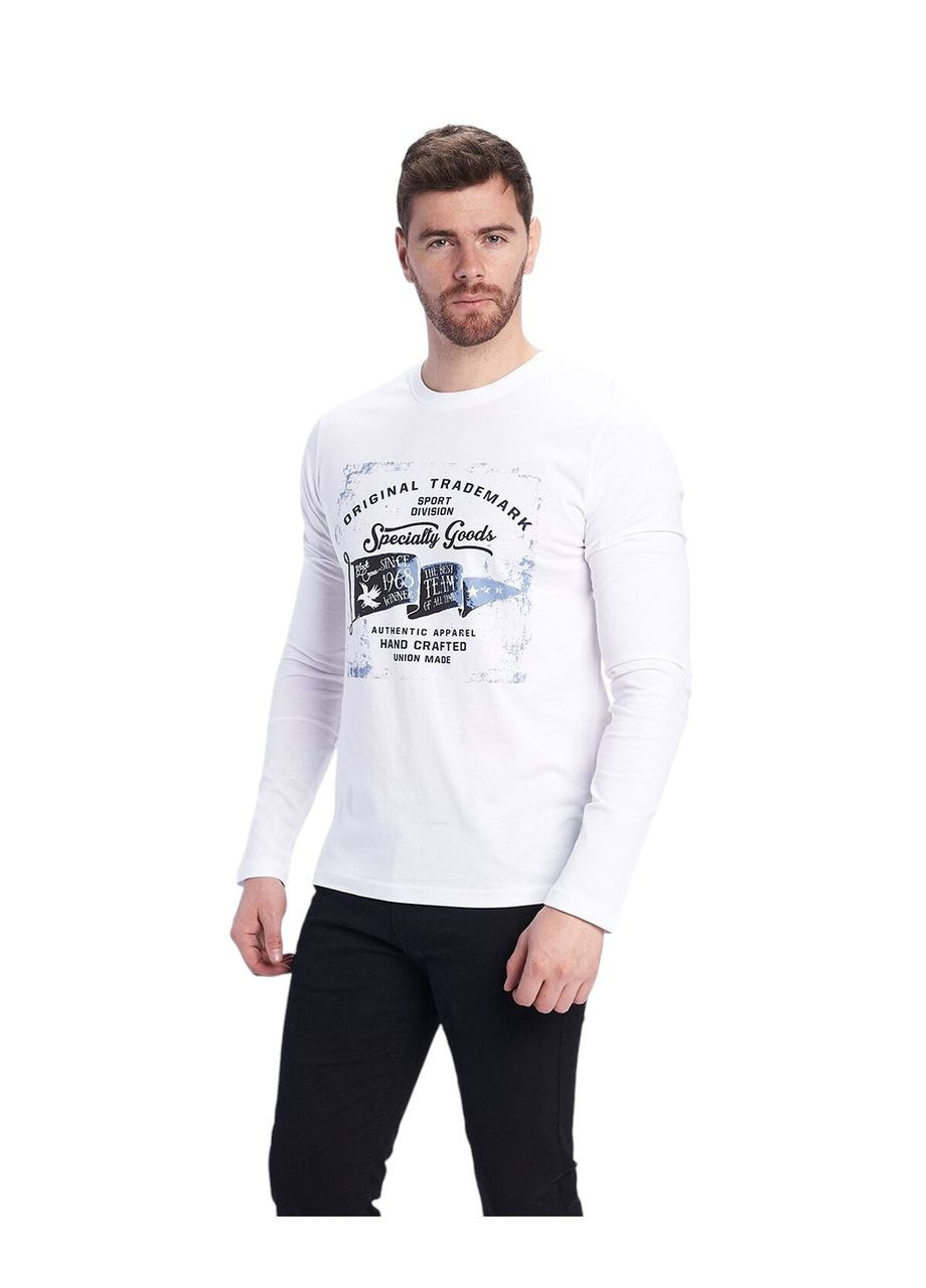 Белый лонгслив TIMEOUT