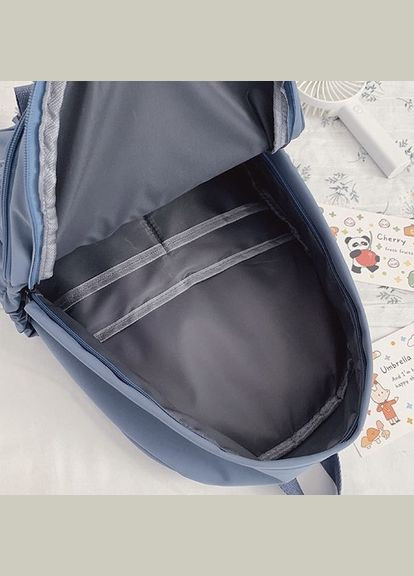 Рюкзак з карманами 3856 жіночий дитячий шкільний портфель блакитний No Brand (296008112)