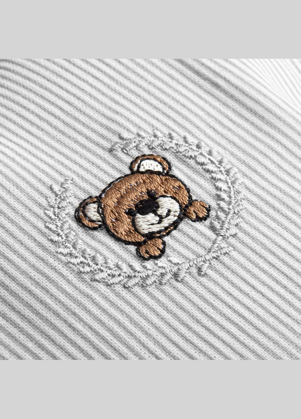 Наволочка для детской ортопедической подушки BabyComfort 23×30 см, хлопок с вышивкой серая полоска (8-36072*001) PAPAELLA (347640246)