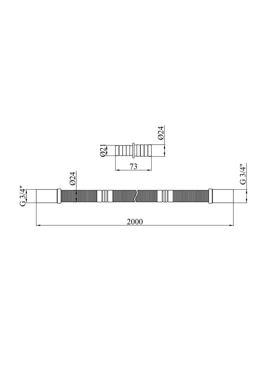 Шланг сливной для стиральной машины KRP - DR200 200 см Kroner (332975484)