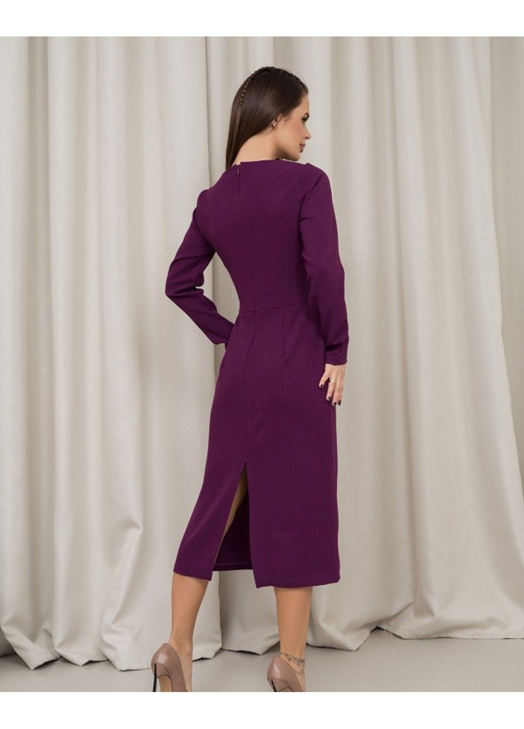 Фіолетова повсякденний сукня 13842 l фіолетовий ISSA PLUS