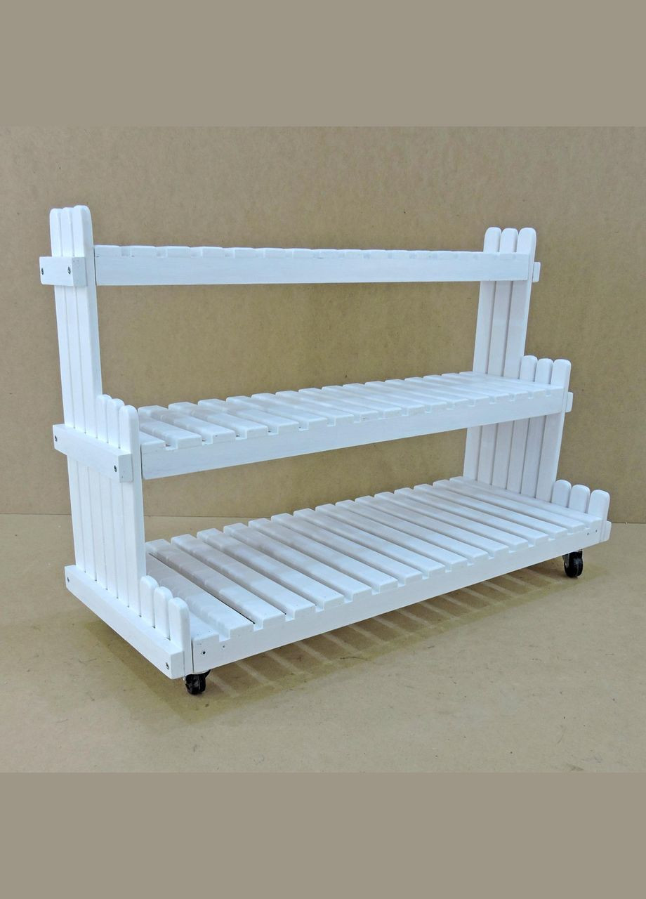 Подставка для цветов из дерева Санабриа 100 на колёсиках зефир (ЦВП-114820) No Brand (328225945)