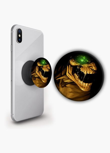 Тримач для телефону PopSockets Аніме Атака Титанів #014 Чорний No Brand (304503698)