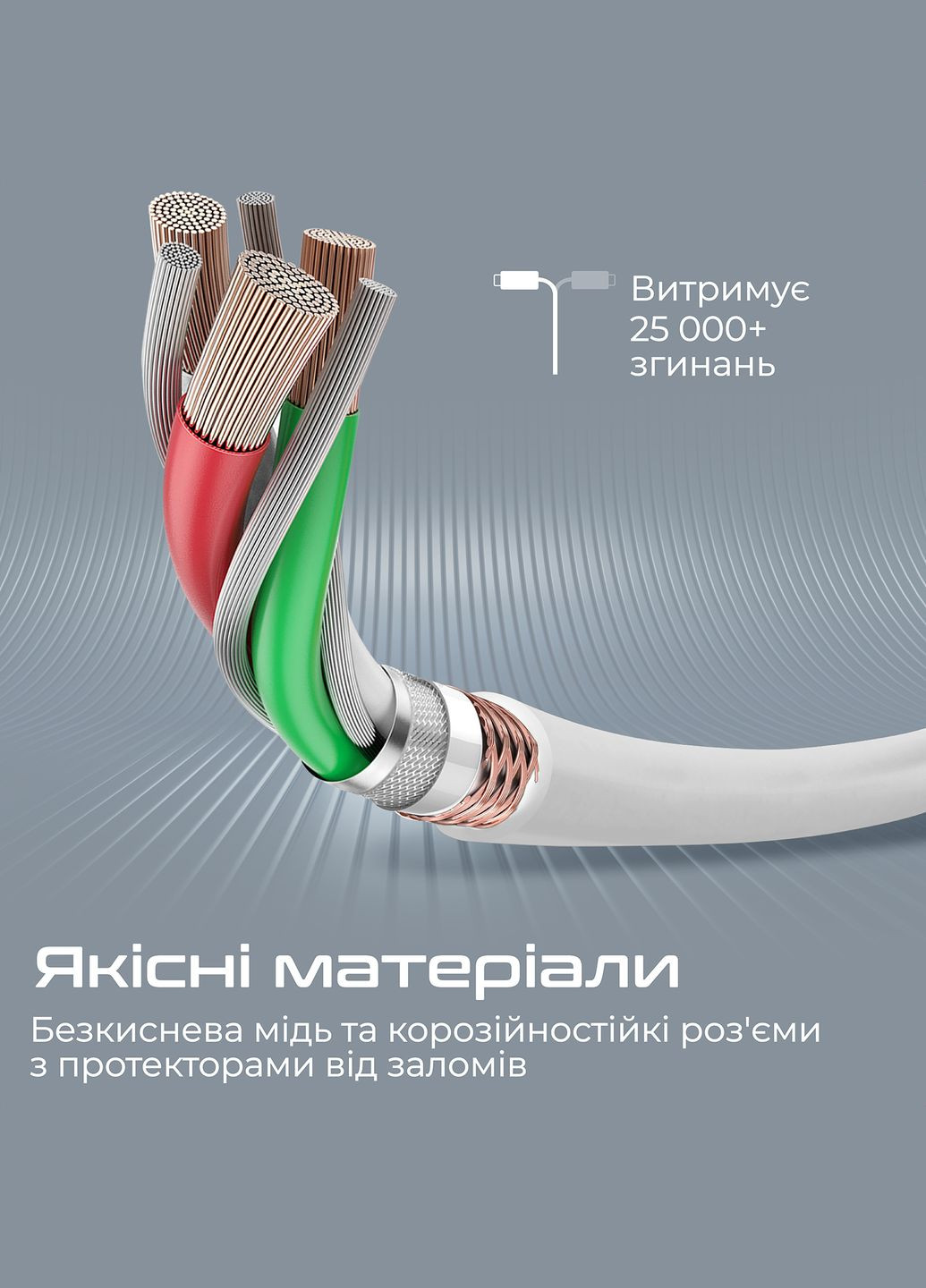 Кабель PowerLine-Ci120 USB Type-C - Lightning (M/M), 3 A, 20 W, 1.2 м, White Promate (341487044)