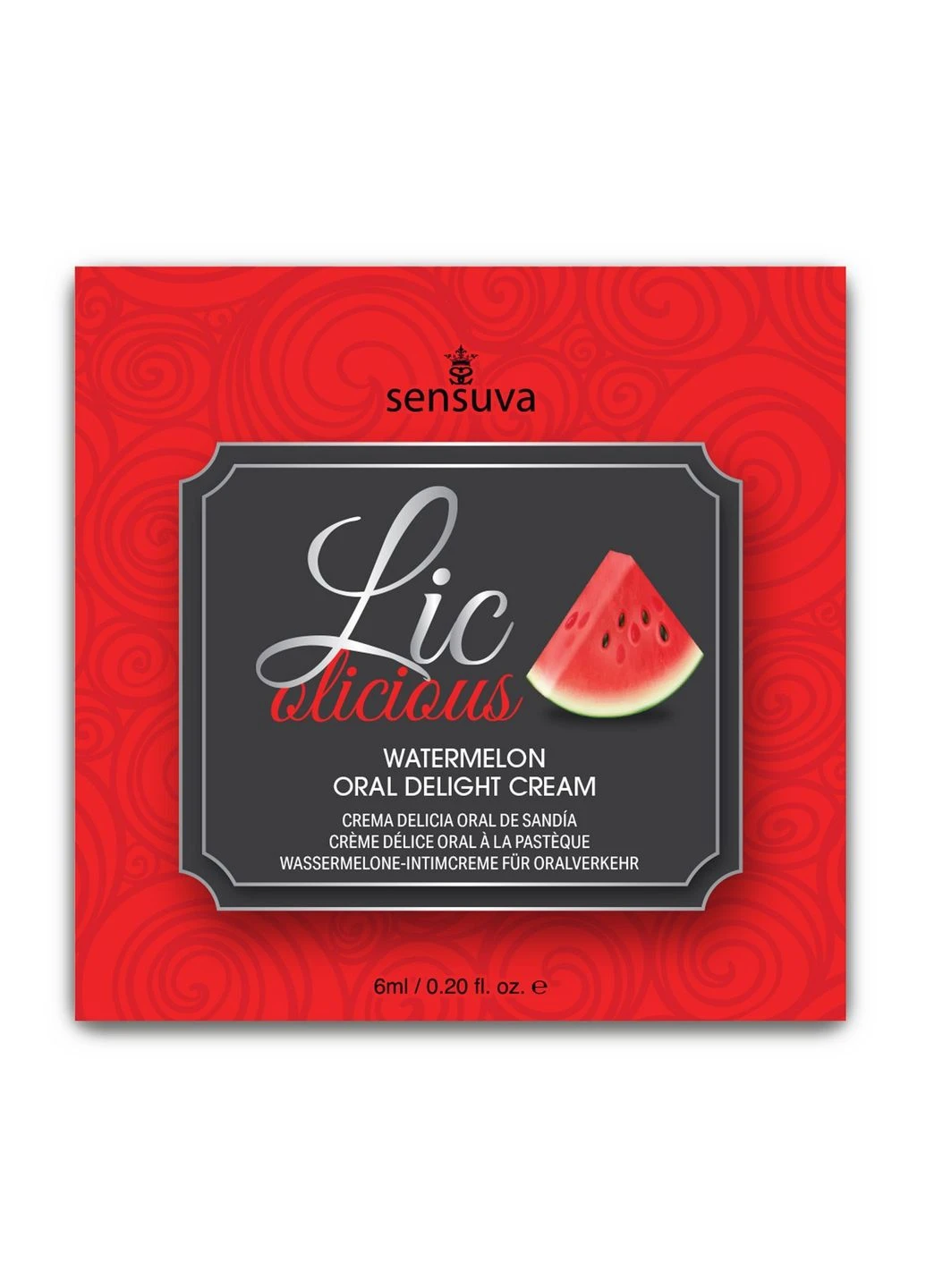 Пробник геля для минета Lic-o-licious Watermelon (6 мл), маслянистый, без сахара Sensuva (334726378)