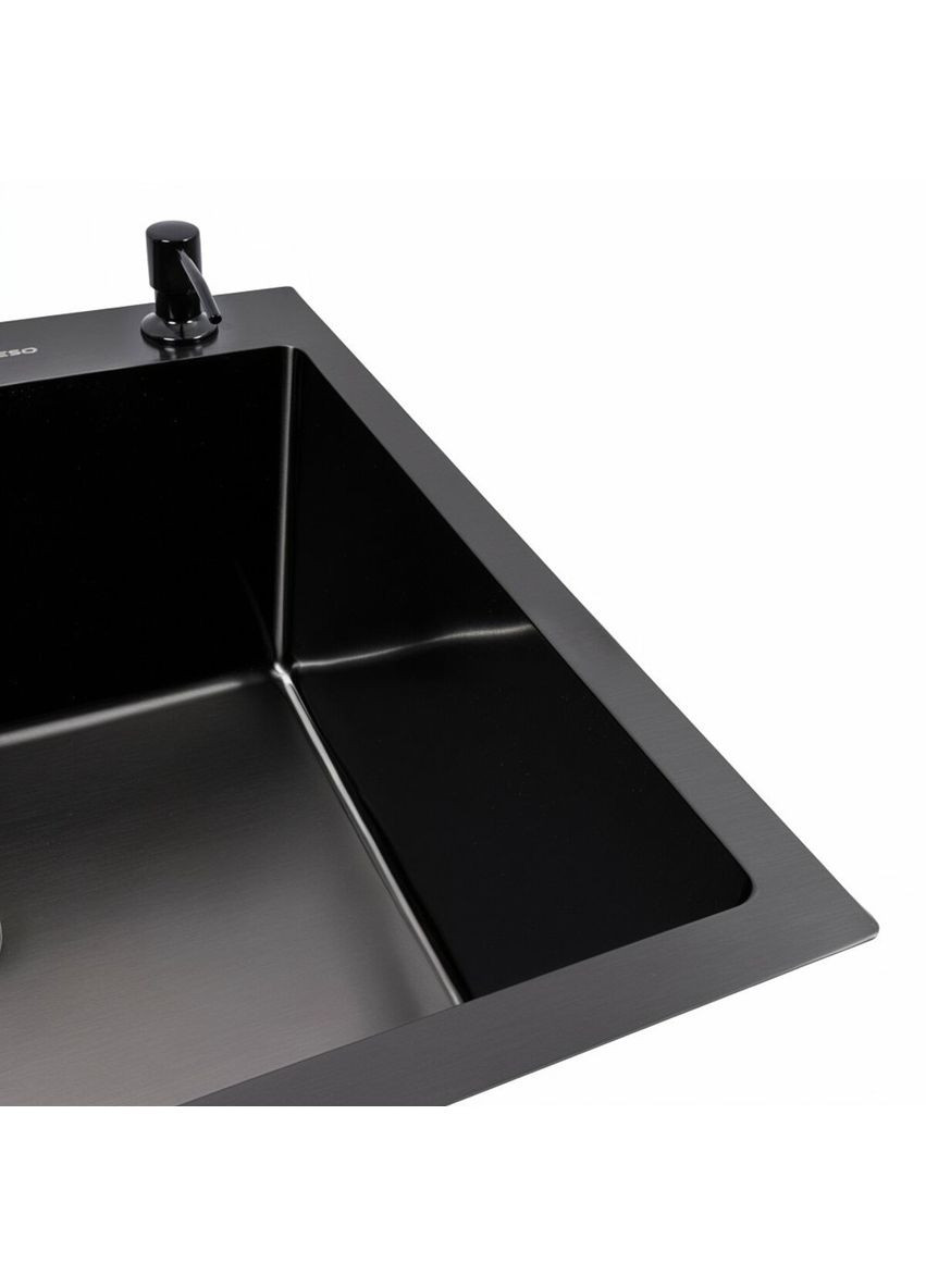 Кухонная мойка черная 60*50 PVD Handmade ECN (2,0/0,5) Valeso (336936536)