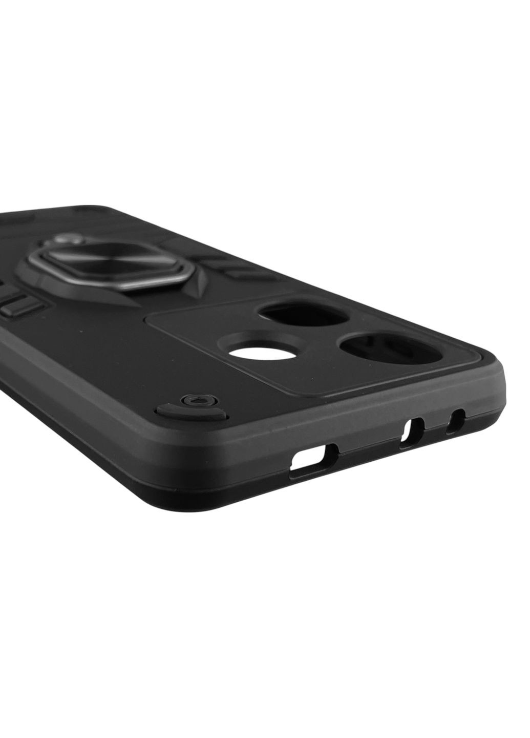 Чохол для телефона Redmi Turbo 3 броньований з магнітним кільцем-тримачем на сяомі редмі турбо 3 чорний Xiaomi (366229401)