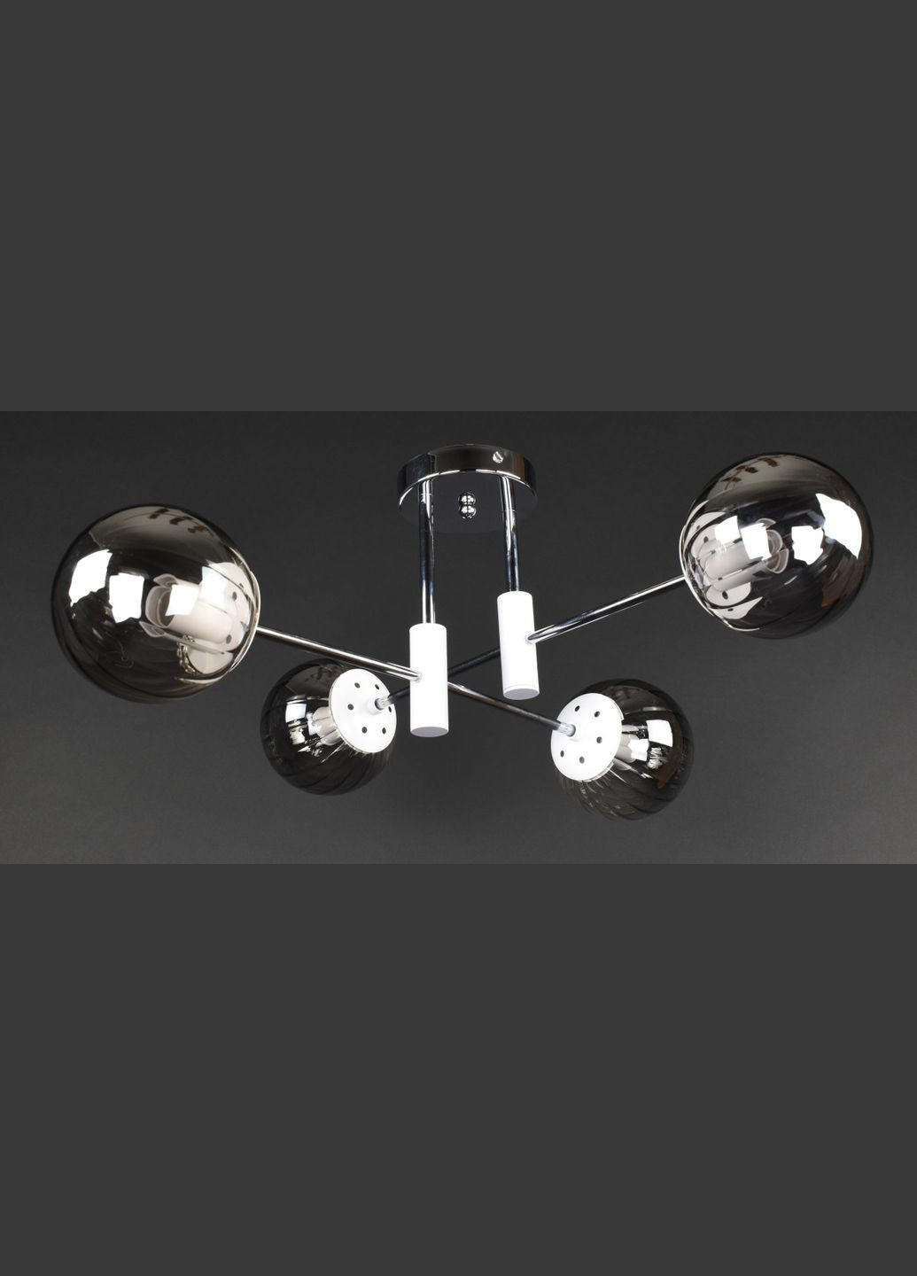 Люстра потолочная на 4 лампочки 27195 Белый 26х65х65 см. Sunnysky (364492768)