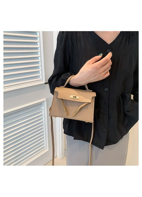 Женская сумка 10441 кросс-боди на ремешке бежевая No Brand (313235503)