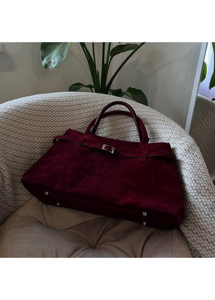 Классическая большая сумка в черном цвете в замшевой текстуре. No Brand (362588281)