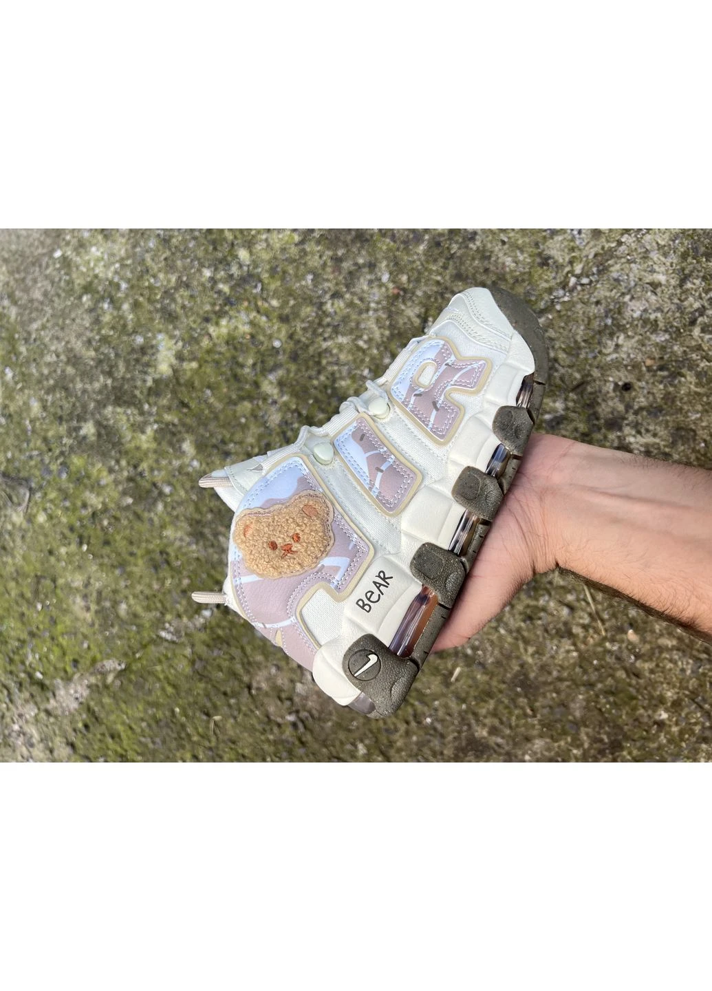 Цветные демисезонные кроссовки мужские nike air more uptempo bear найк аир мор уптемпо No Brand