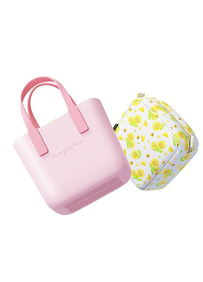 Жіноча каучукова сумка-шопер з косметичкою Fungoofun EVA, водостійка, набір 2в1, рожева More (369156981)