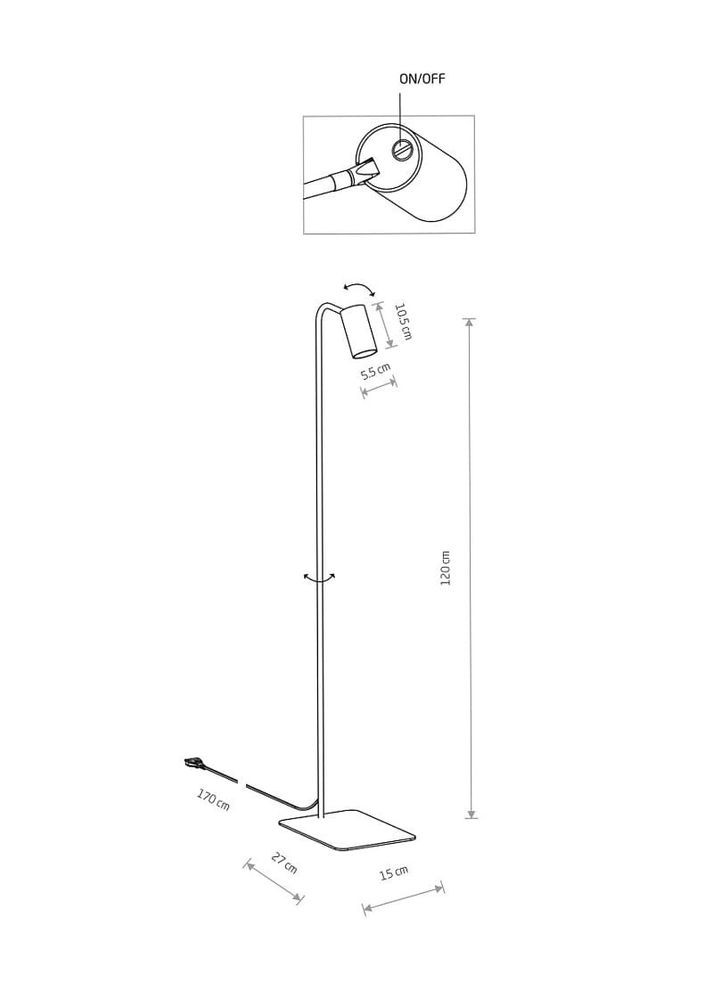Торшер 7707 Mono GU10 1x10W IP20 Черный (7707) Nowodvorski (318524775)