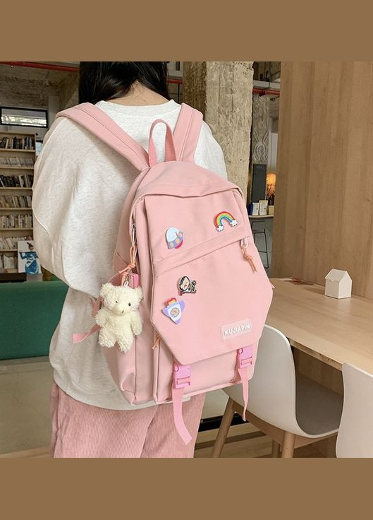 Рюкзак 10472 чоловічий жіночий дитячий шкільний портфель рожевий No Brand (326487560)