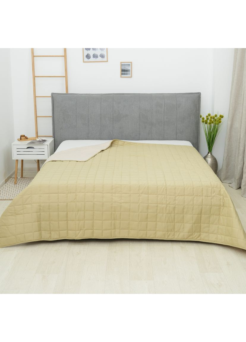 Покривало стьобане двостороннє Дует 210х220 Бежево-фісташковий Viluta (365289416)