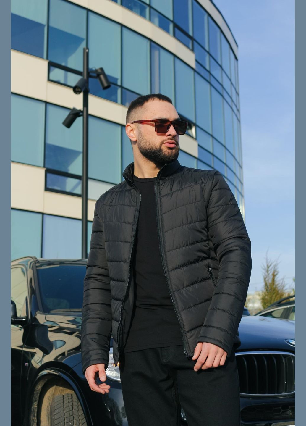 Черная демисезонная куртка ветровка подкладка нейлон не маломерят No Brand